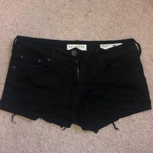 Black denim shorts